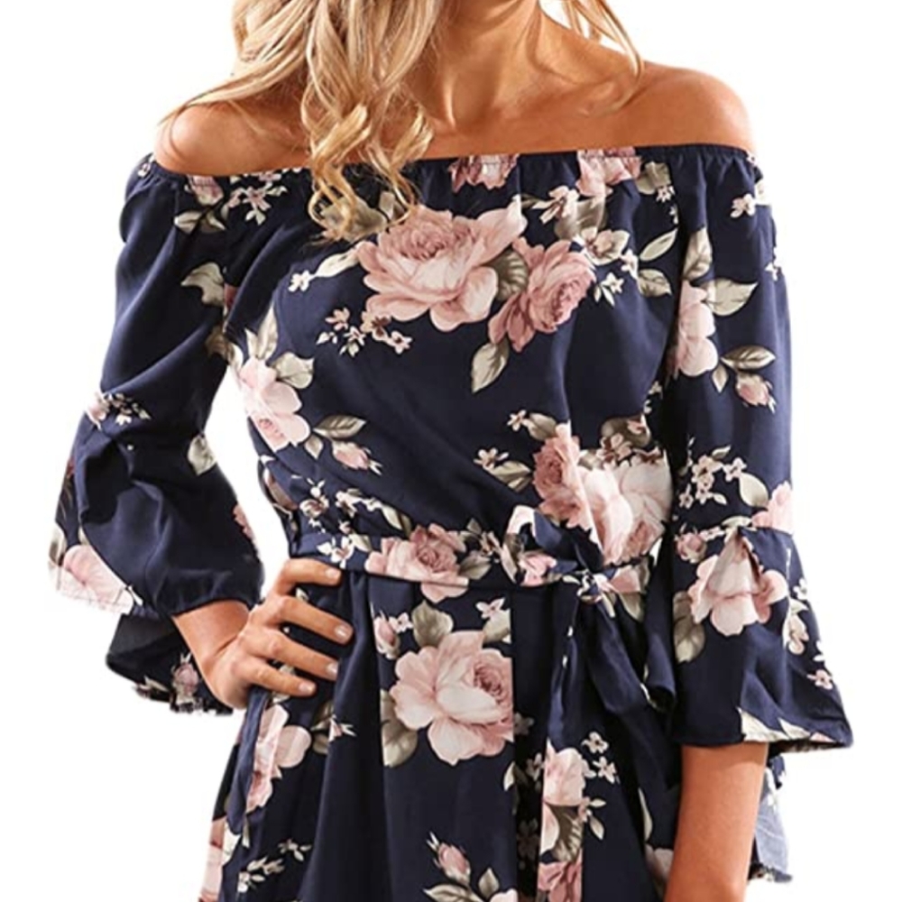 Off shoulder floral dress Large